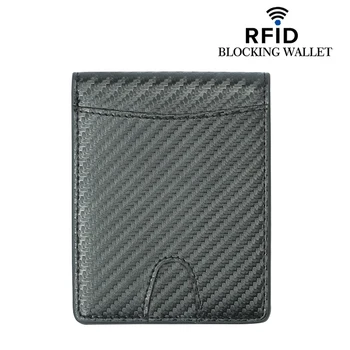 

RFID Men Wallet Multifunction Anti-theft Brush Thin Slim Coin Purse Bifold Billfold Multi Slots ID Card Holder Male Clutch Bag