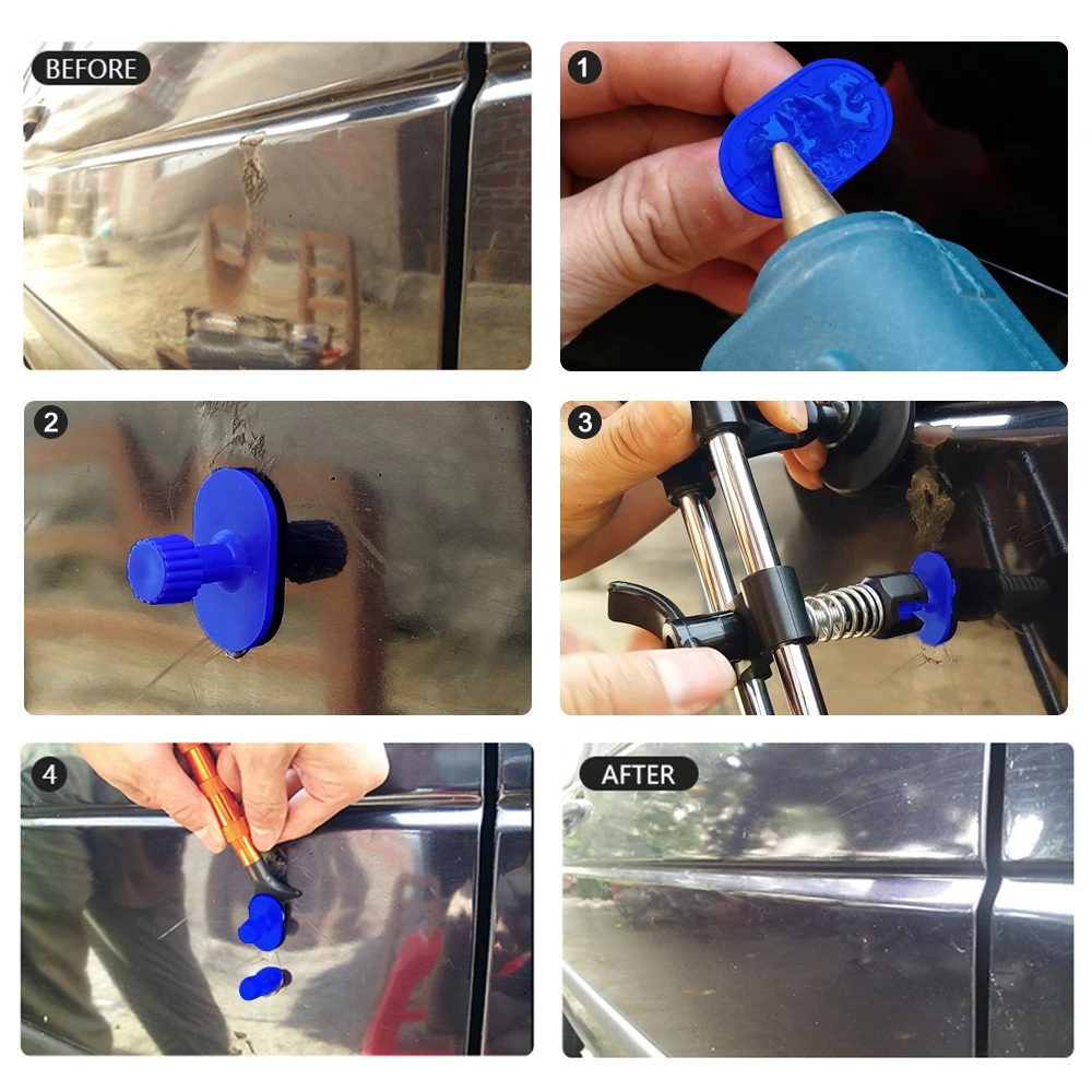 

Paintless Dent Repair Tools Kit Pops A Dent Removal Bridge Puller Set Car Dent Removal for Auto Automobile Body Refrigerator