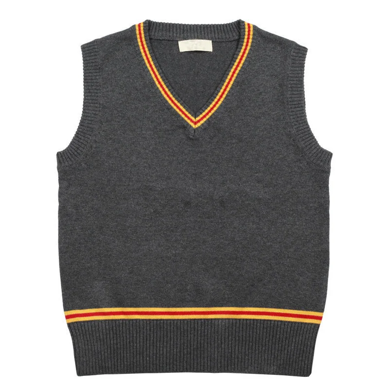 Sleeveless Sweater Vest School Uniforms V-neck Knitted Vest Japanese School Uniform for British School Boys And Girls Students
