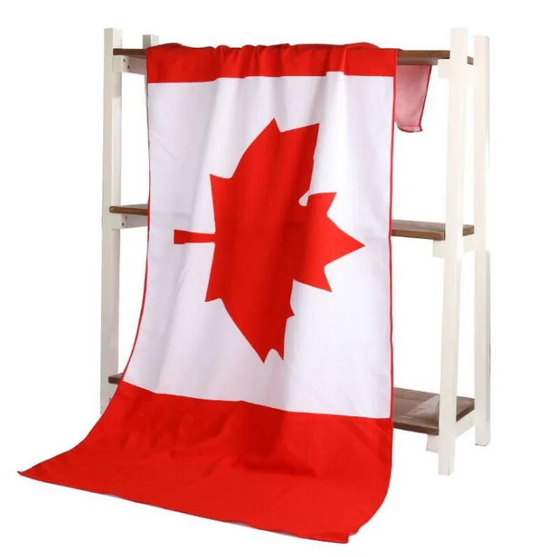 Канадский флаг банное полотенце из микрофибры, с принтом для активного отдыха пляжное полотенце для волос супер мягкая вода 70*140 см кленовый лист - Цвет: 9