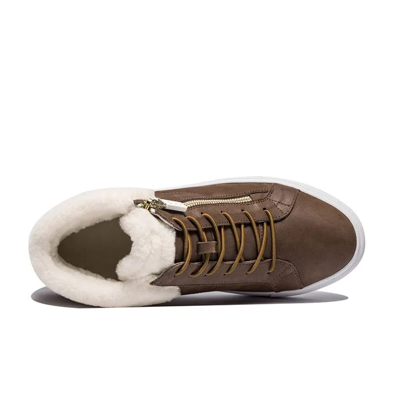 OPP Men Boots Anti-Skidding Leather Shoes Men OPP Popular Comfy Spring Autumn Men Shoes Short Plush Snow Boots Durable Outsole