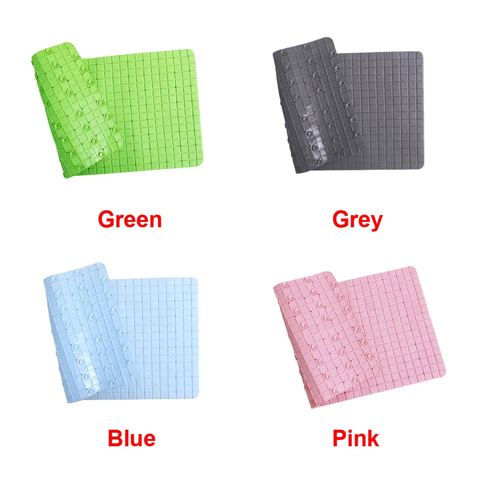 Soft Bath Mat Hotel Wear Resistant Carpet Anti Slip Pads Solid With Sucker Multi Grid Kitchen Bathroom Massage PVC Rollable