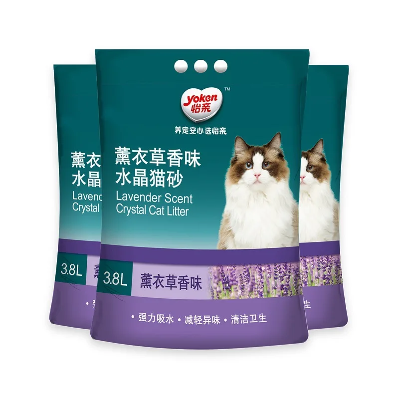

Deodorant Water-Absorbing Cat Litter 3.8L X 3 Bag Lavender Crystal Large Particles Low Dust Litter Box