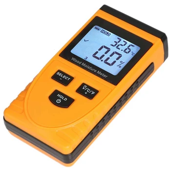 

Inductive Wood Moisture Meter Hygrometer Digital Electrical Ambient Temperature Tester Measuring Tool GM630