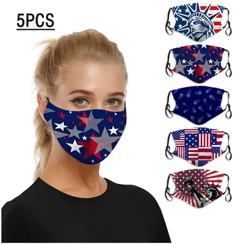 

Mascarillas Unisex Adjustable Windproof Mask Reusable Printed Face Mask 5pcs Adults Dustproof Mouth-muffle Mondkapjes Wasbaar