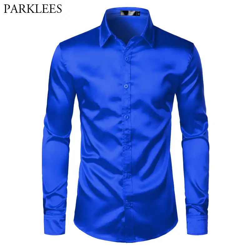 camisa azul de vestir hombre