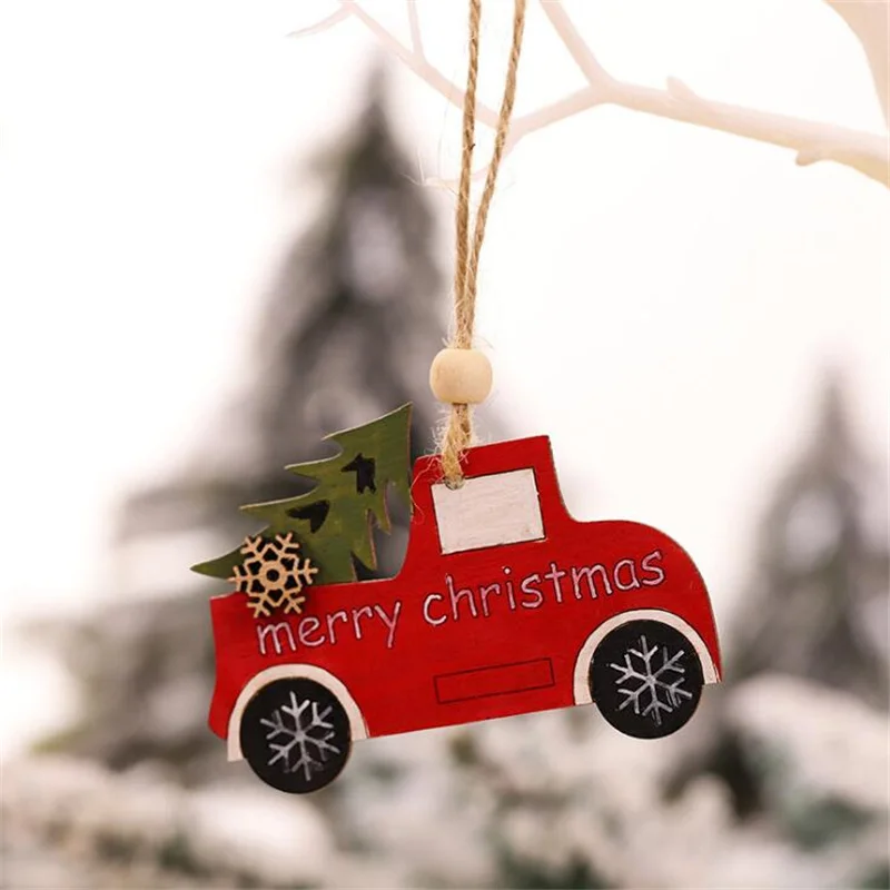 Новогодняя натуральная Деревянная Рождественская елка орнамент креативное животное Рождественская вечеринка подвеска автомобиль декоративная подвеска для дома - Цвет: 8