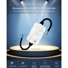 MiBoxer WL5-WP Waterproof 5 in 1 2.4G WiFi LED Controller DC12-36V Max 20A For Single Color Dual White RGB RGBW RGBCCT Strip