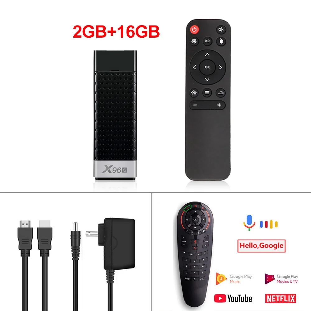 Мини Смарт ТВ приставка Android 9,0X96 S ТВ-карта 4 Гб ОЗУ DDR3 ТВ ключ Amlogic S905Y2 2,4G и 5G Wifi BT4.2 60fps 4K ТВ приставка медиаплеер - Цвет: 2G16G G30 air mouse