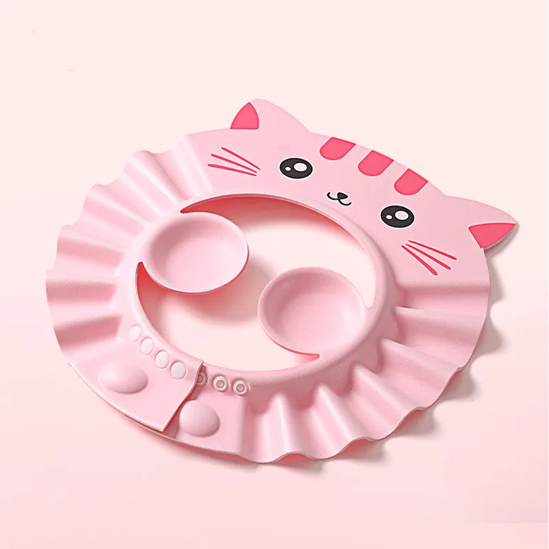 Mejor precio Gorro de ducha ajustable con dibujos animados para bebé, gorro de lavado de pelo para recién nacido, protección para las orejas, protector para champú para niños zWzKEML6lMV