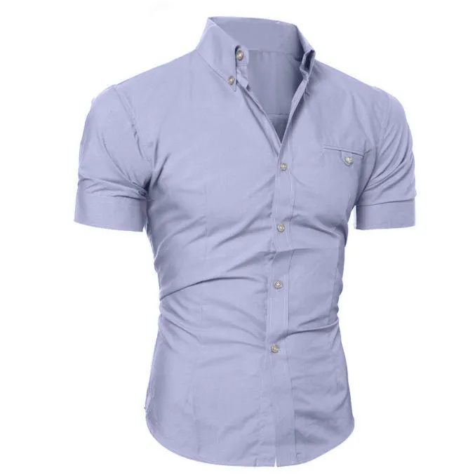 Новинка; Лидер продаж; Homens de Moda de Luxo Elegante; приталенная повседневная одежда; Camisa de с коротким рукавом Para O Sexo Masculino Atacado 10,4