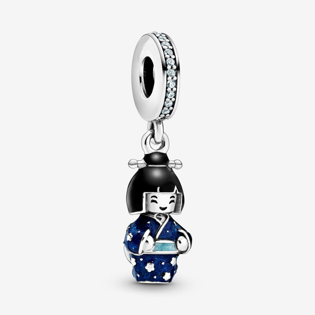 Sterling Silver Charms Beads Original Japanese Akita Inu Dog Doll Charm Fit Pandora Bracelets Bangles Diy Jewelry For Women