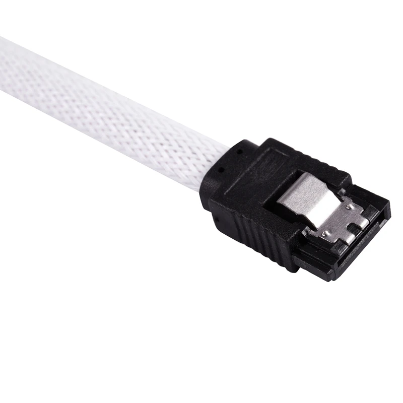 2 шт 50 см SATA 3,0 III SATA3 7Pin кабель для передачи данных 6 ГБ/сек. SSD Кабели HDD жесткий диск шнур для передачи данных с нейлоновыми рукавами премиум версия, белый