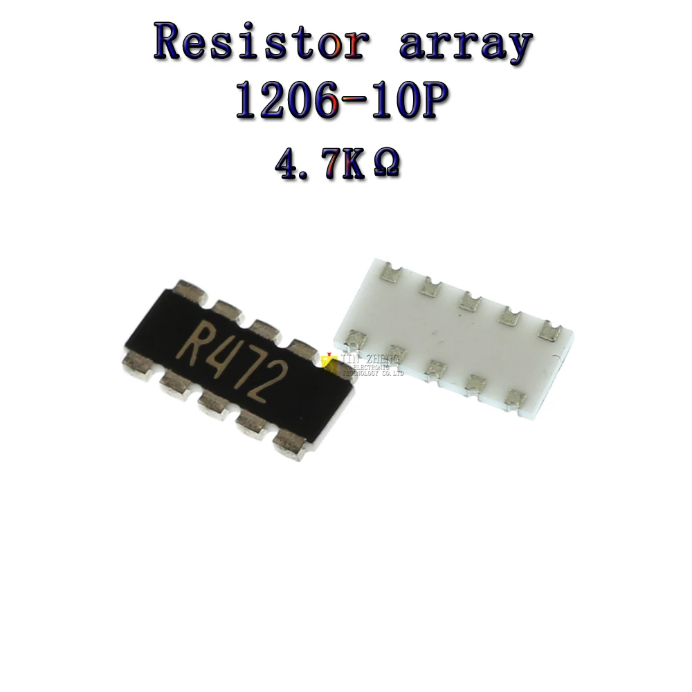 1206 10pin SMD exclusion Network Resistor array ohm 4.7K 2.2K 1206-10pin 10pcs