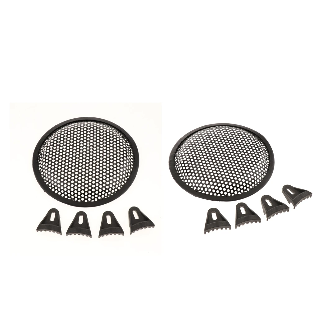 2Pack 6inch Mesh Round Car Speaker Cover, Decoration Loudspeaker Grill, Metal & Durable Black