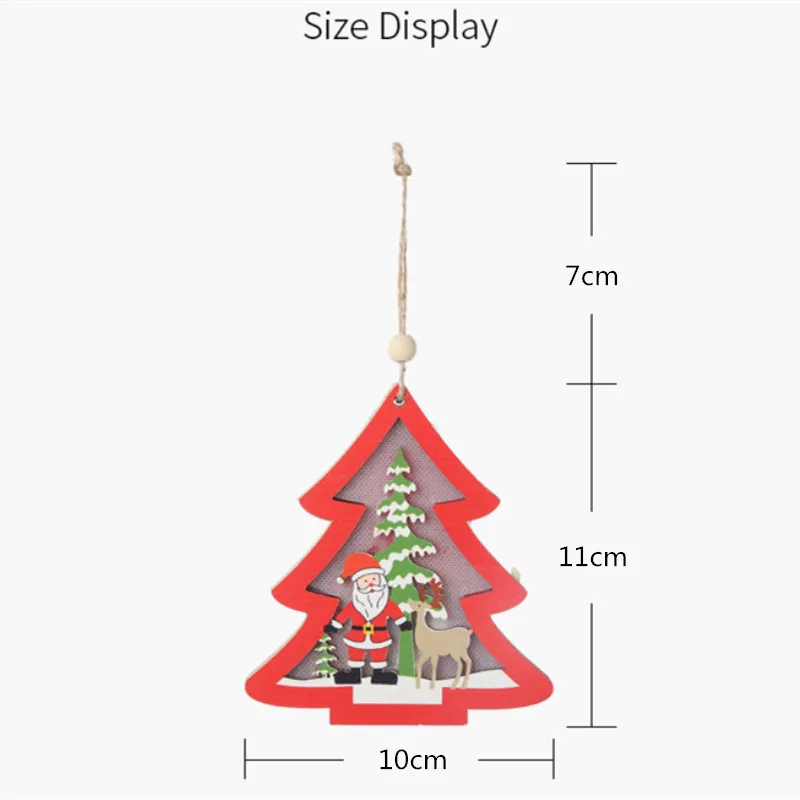Светодиодный светильник Рождественская елка звезда автомобиль Деревянные Подвески украшения Рождество DIY деревянные поделки для дома украшения для рождественской вечеринки детский подарок