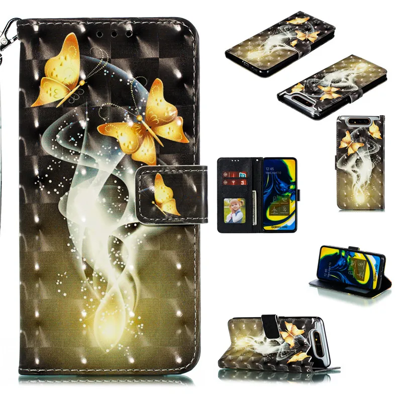 

3D Leather Case For Samsung A70 A60 A50 A40 A30 A20 A10 M30 Wallet Cover For Samsung Note 10 Plus A7 2018 A6 J4 J6 2018 A8s A6s