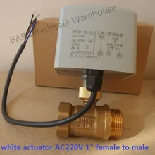 AC220V DC24V/12 V DN25(G" Female to male) 2 способа 3 провода латунь моторизованный шаровой клапан/Электрический привод с электроприводом латунный клапан