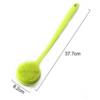 

Soft Portable Body Exfoliating Scrub Bath Cleaning Eco-friendly Silicone With Handle Bristles Long Handle Back Scrubber Massage