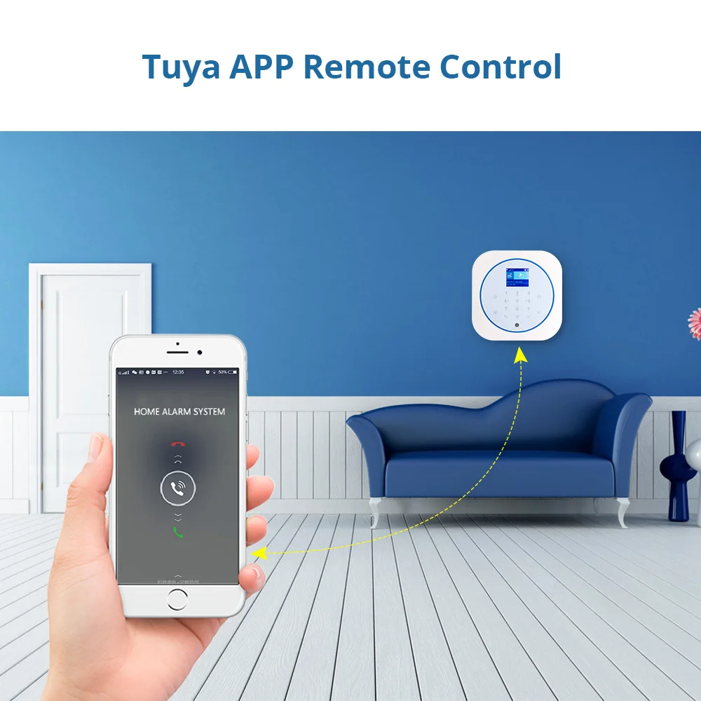 Golden Security Smart Home Security Alarm System WiFi GSM Wireless  433MHz Tuya APP Android IOS Control Touch keyboard  Control