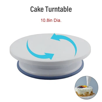 

Cake Turntable Revolving Cake Stand Smooth Rotating Cake Decorating Cake Display Stand Baking Tools for Cake Cupcake Cookies
