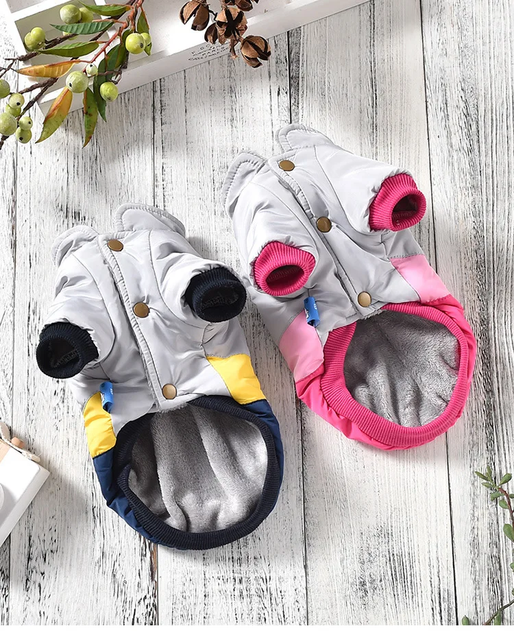 Newest Dog Clothes Spliced with Two-legged Cotton Padded Clothes for Small Dogs and Puppies Warm Vest Pet Dog Coat