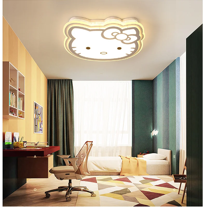 Современный светодиодный потолочный светильник, домашнее освещение, детская спальня, прекрасный свет, спальни, лампы красного или белого цвета, потолочный светильник hello Kitty KT cat