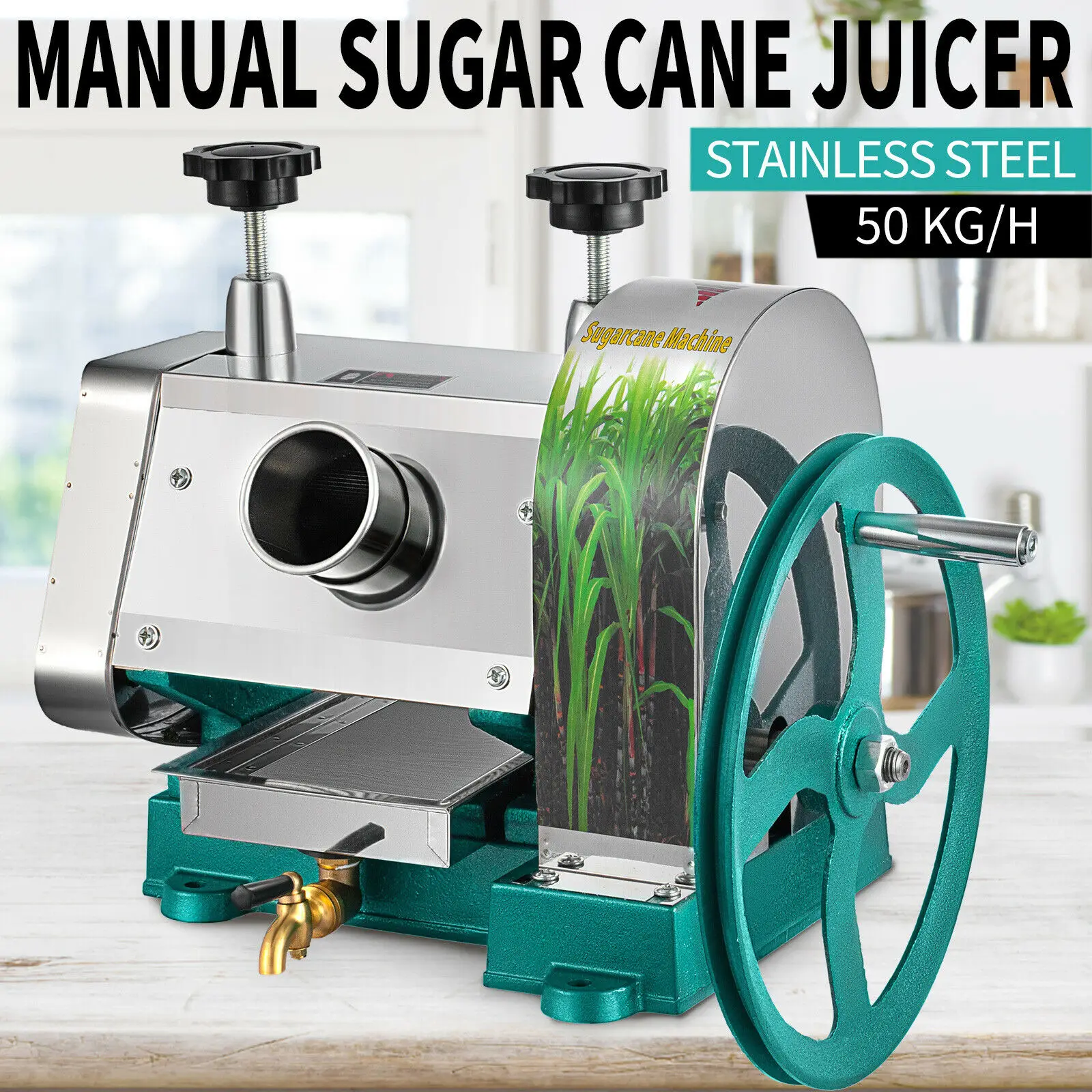 

Manual Sugarcane Juicer Machine Home Commercial Cane Press Juice Squeezer Extractor Mill 50KG/H Mixeur Kitchen Accessories