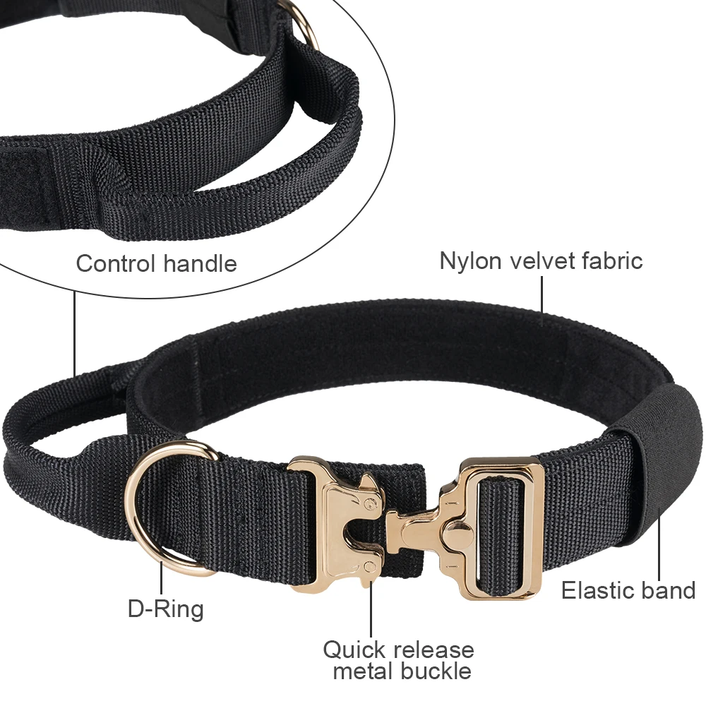Outdoor Dog Collar Training Dogs Collar Tactical Durable Nylon Dog Collars Adjustable