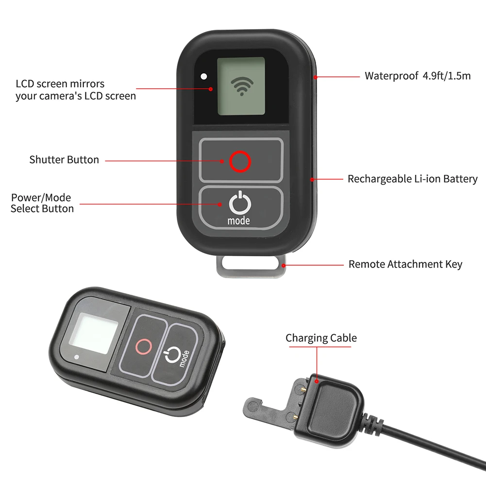 Mini Smart Wireless Remote Control WiFi Controller for GoPro Hero 8/7/6/5/4/3+/3