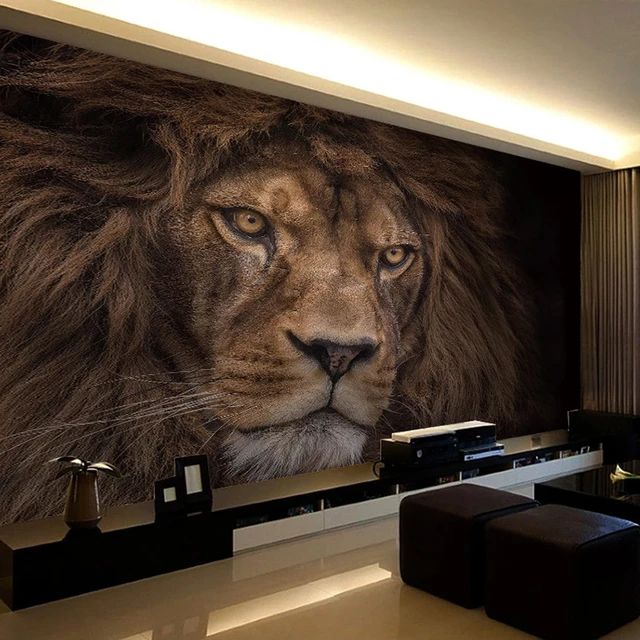 Custom 3D Foto Wild Dier Leeuw Muurschildering Hotel Slaapkamer Woonkamer Decoratie Behang Papel De Parede 3D - AliExpress