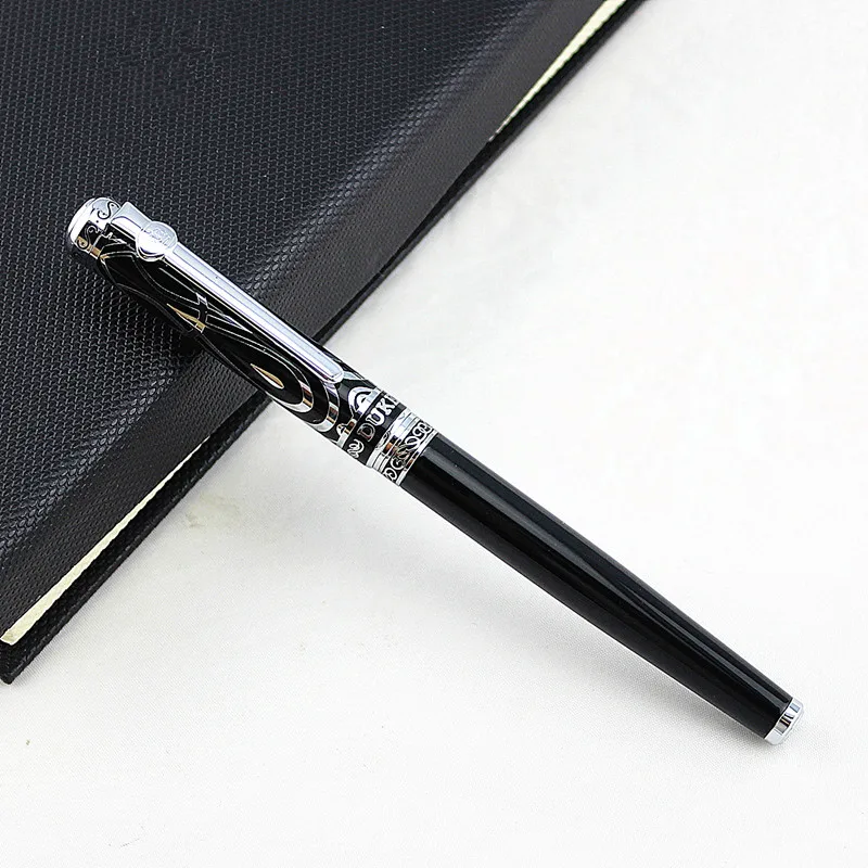 Duke Noble сапфир Matel шариковая ручка с гладкой заправкой, черный и золотой колпачок Бизнес офис для дома и школы - Цвет: Q