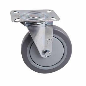 

Light 5-inch Pvc Gray Rubber Single Bearing Caster Universal Wheel Environmental Protection Mute Flexible Durable Hand Push Mate