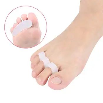 

2Pcs Silicone Gel Foot Fingers Three Hole Toe Separator Thumb Valgus Protector Bunion Adjuster Pads Anti Eversion Overlap