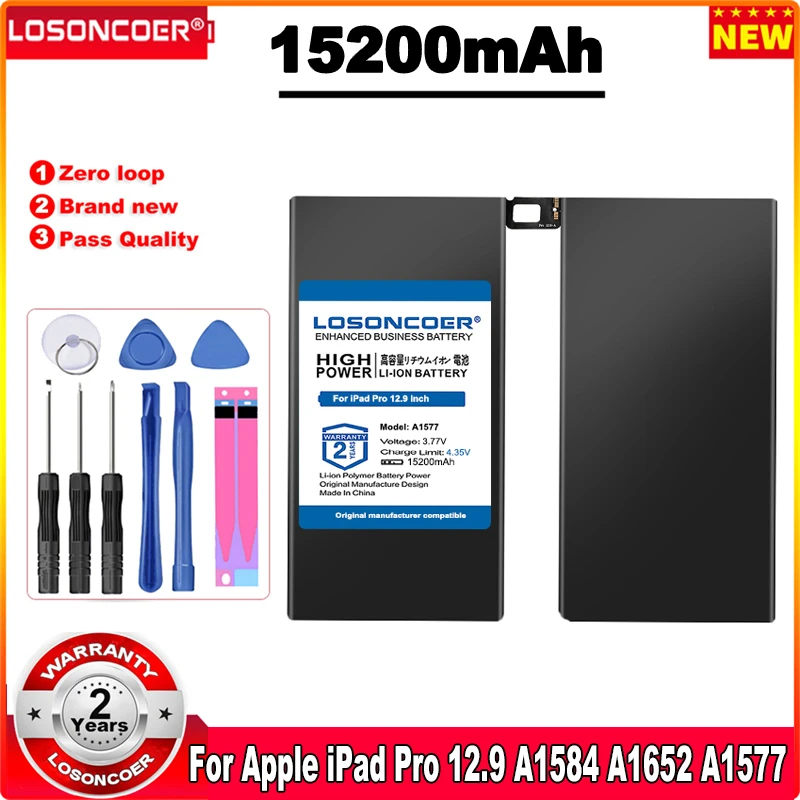 LOSONCOER 15200mAh A1577 Tablet Battery For Apple iPad Pro 12.9 A1584 A1652 Replacement bateria +Tools | Компьютеры и офис
