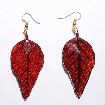

Fashion leaves Style Drop Acrylic Big Beads Earrings Women Gold Hang Dancing Drop Earrings Jewelry Personality Party Gifts