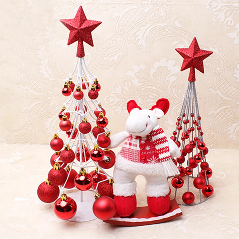 Party Supplies Holiday Layout Exquisite Decoration Mini Home Ball Tower Shopping Mall Tree Top Star Gift Christmas Ornament