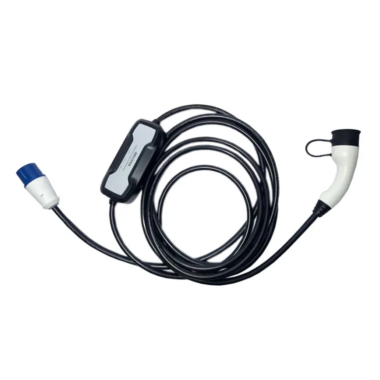 

32A Input Portable Schuko Connector IEC 62196-2 Type 2 Electric Car Charging Level 2 EV Charger Plug 5m Black Cable EU Plug