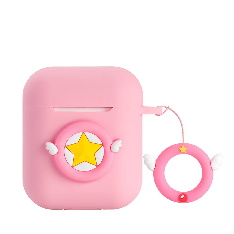 Чехол для AirPods Sakura розовый чехол наушников с крыльями ангела и звездами Apple Airpods 2