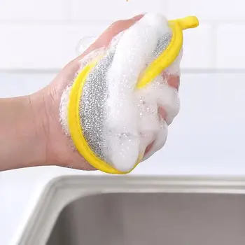 

Dishwashing Sponge Block Non-stick Oil Brush Pot Artifact Household Dish Cloth Double-sided Cleaning Cotton Scouring Pad