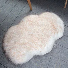 Необычная форма мягкий стул из искусственного меха овчины подушки ковры для спальни пол лохматый шелковистый плюшевый коврик белый прикроватный коврик