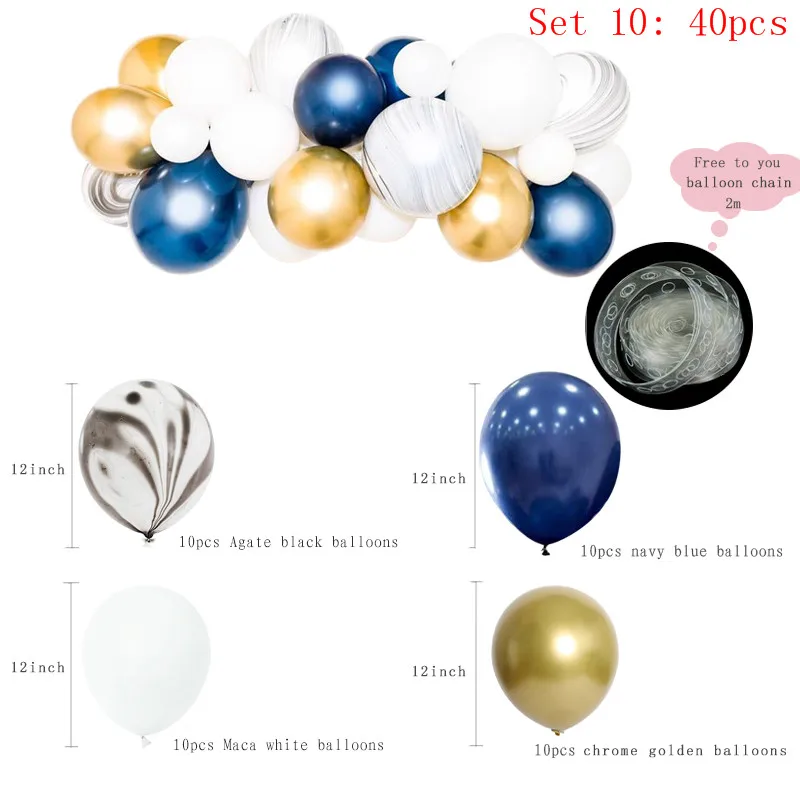 40pcs Set 10 40 шт. DIY шар гирлянда персиковый розовый Макарон Золотой Металл конфетти воздушные шары-гирлянды свадьба помолвка день рождения детский душ Декор - Цвет: 40pcs Set 10