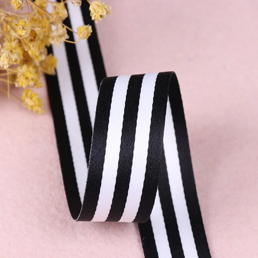 

9/15/20/25/30/40mm 50Yards Interchromatic Non Elastic Ribbon Vertical Striped Polyester for Decoration Gift Wrapping DIY Holiday