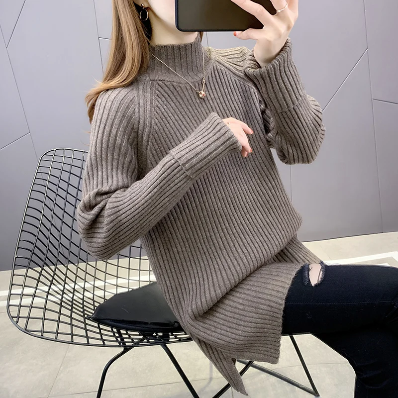 

Room 191876, no. 3 in 6 】 make pure color long sleeve head in half a turtleneck sweater [1128] 60