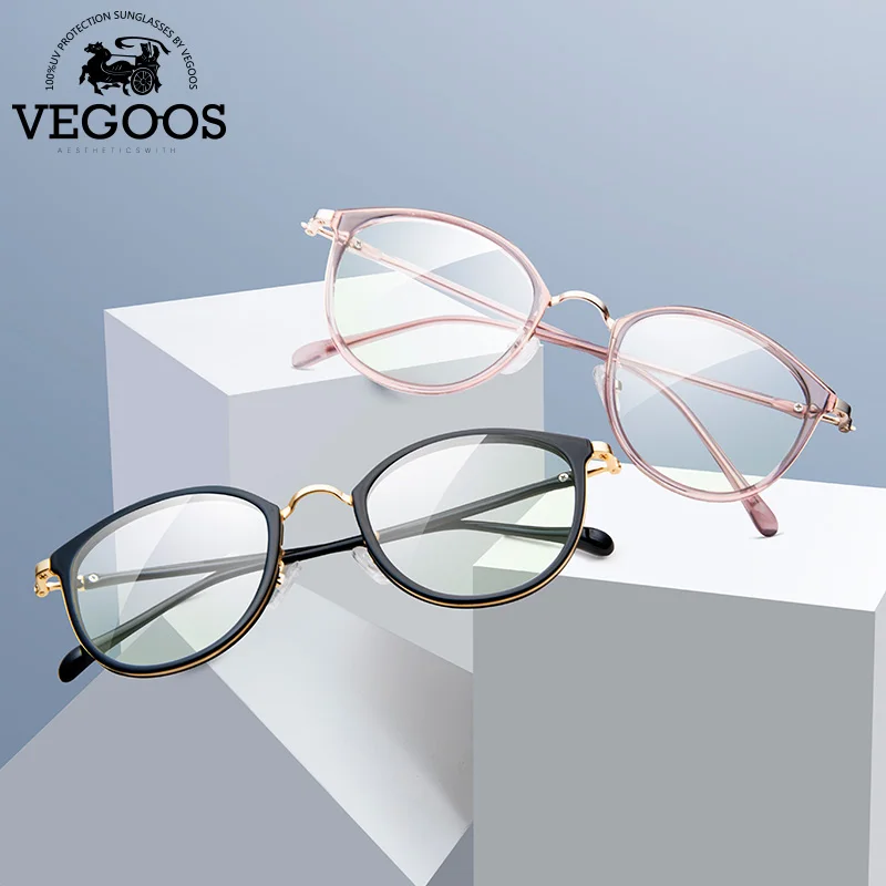 VEGOOS, анти-синий светильник, очки для женщин и мужчин, модные, круглые, стильные, компьютерные очки, оправа для игр, анти-напряжение глаз#5136