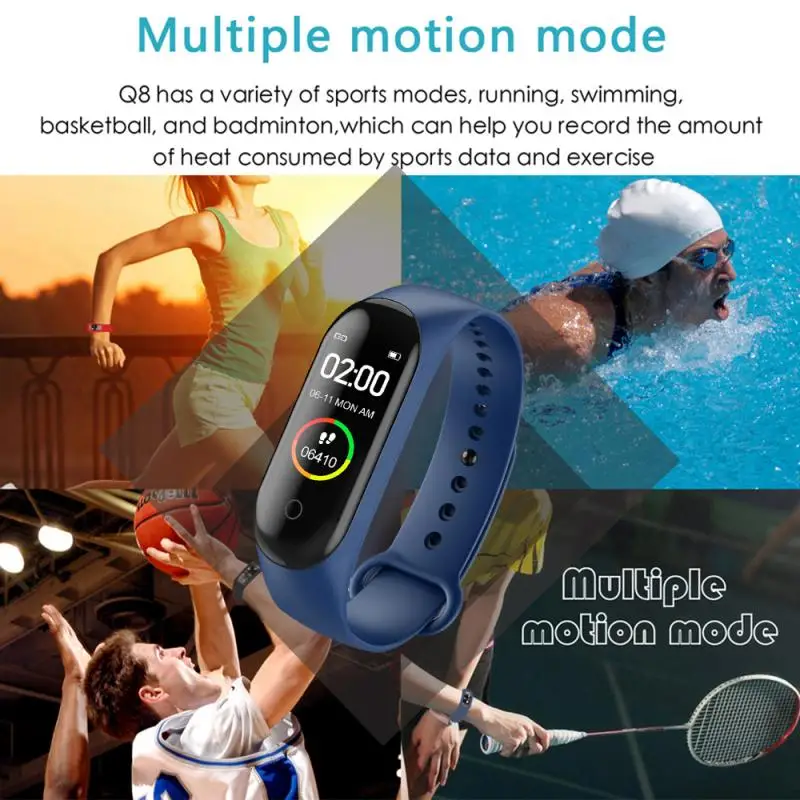 Спортивные Смарт-часы M4, IP67, водонепроницаемые, умные часы, кровяное давление, монитор сердечного ритма для женщин и мужчин, фитнес-браслет с зарядным устройством