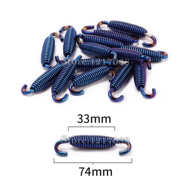 2PCS Universal Motorcycle Exhaust Spring Hooks Stainless Steel Exhaust Front Middle Link Pipe Rotatable Metal Springs Kit Set 08
