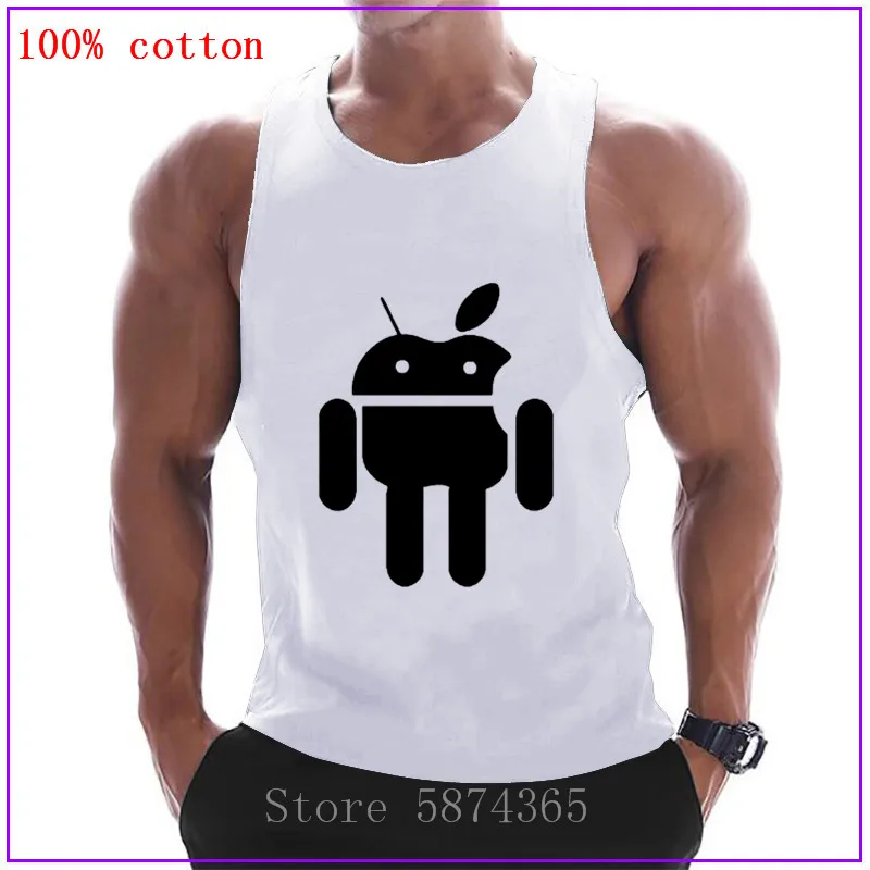 2020 Android Apple mashup Черная Стильная мужская одежда спортивная для спортзала Майки