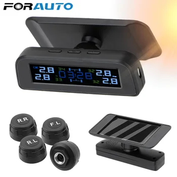 

TPMS Car Tire Pressure Monitor System Automatic Brightness Control Solar Power Adjustable LCD screen Wireless 4 tire
