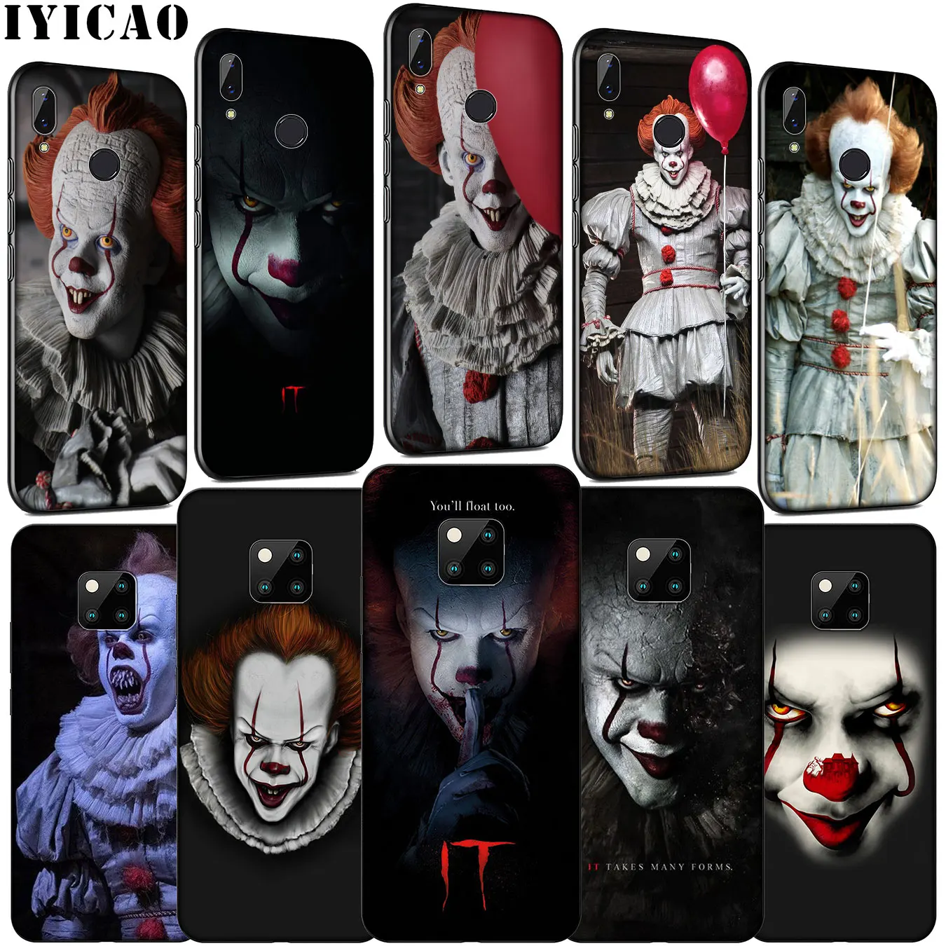 

IYICAO the film IT Pennywise Soft Silicone Phone Case for Huawei Mate 30 20 10 Pro Nova 5i 4 3 3i 2i 2 Lite Black Cover